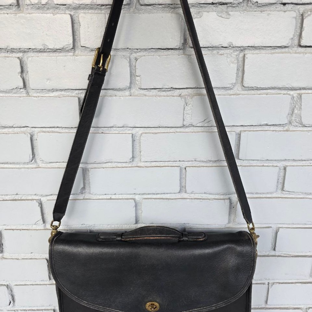 Vintage Coach 5265 Black Leather Briefcase Messenger Bag – Made in USA, 1995 - Picture 7 of 15